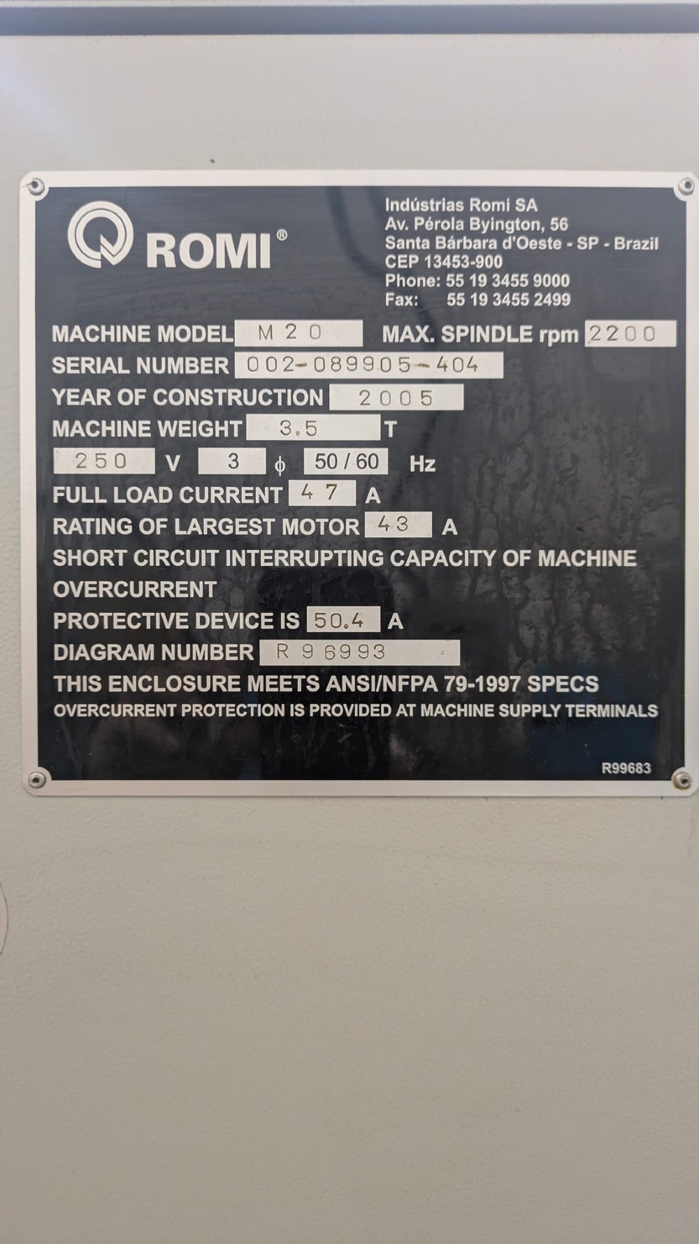 Romi #M20, CNC teach lathe, Fanuc 21i-T control, 20.5" swing x 60" centers, 10.2" over cross slide, 3.15" - Image 6
