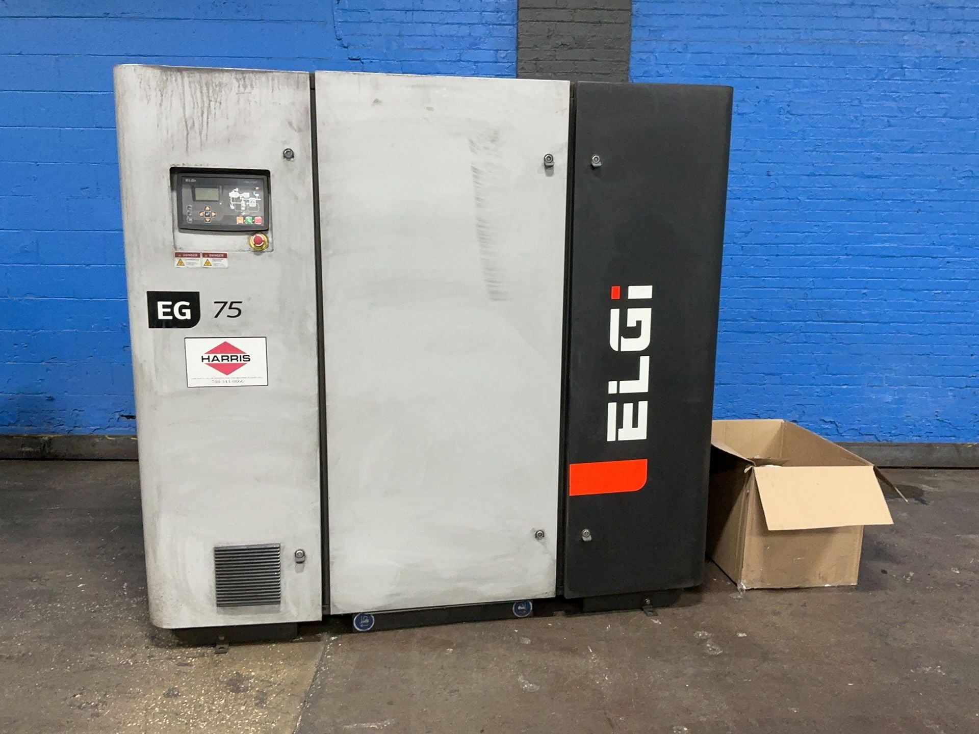 125 PSI, Elgi #EG-75-125, Rotary Screw Air Compressor, 100 HP, Elgi Neuron digital read out, 208-230/460 V. - Image 1