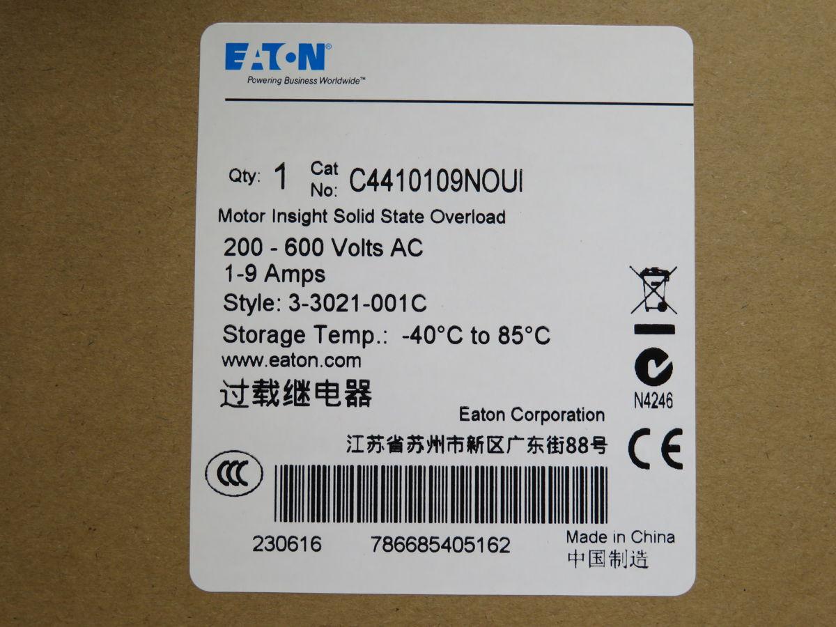 Eaton #C4410109NOUI, Motor Insight solid state overload, 1-9 Amp, 200-600 Volts AC - Image 1