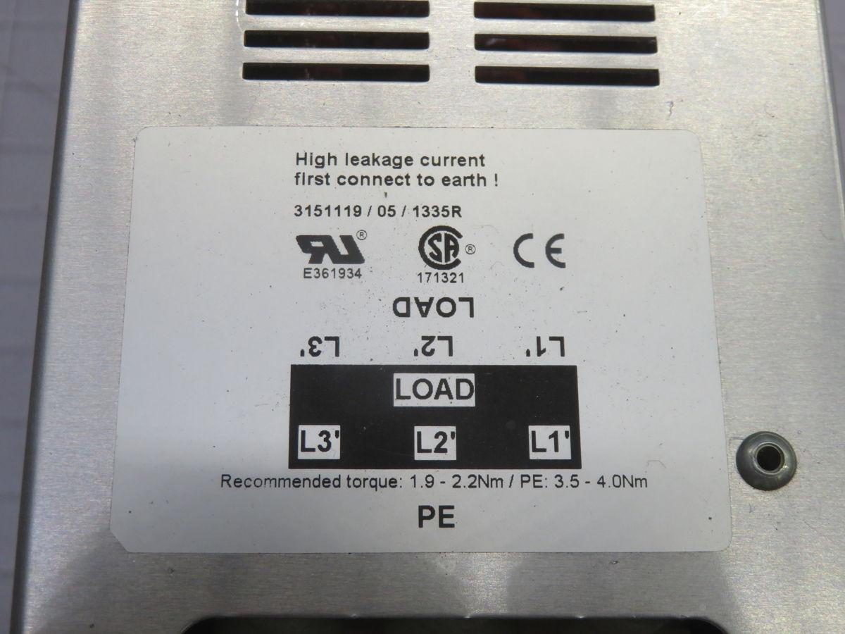 B & R #8B0F0550H000.000-1, line filter, 55 Amp, 3 x 520 Volts AC - Image 1