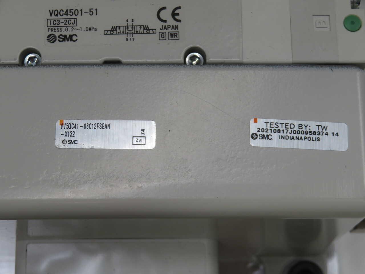 SMC #VV5QC41-08C12FSEAN-X132, VV5Q manifold, 4/5 port solenoid valve - Image 7