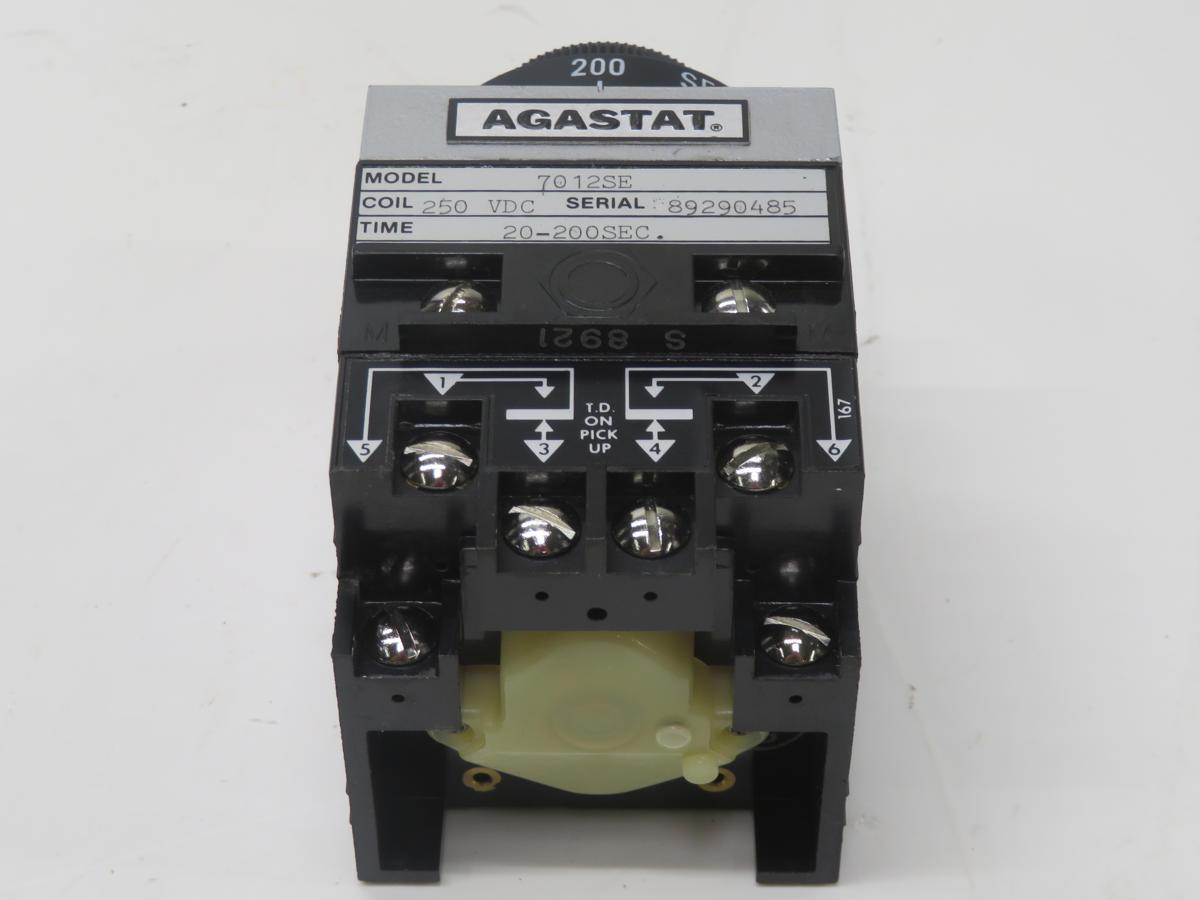 Agastat #7012SE, on-delay time delay relay, 2PDT, 250 Volts DC coil, 20-200 sec. - Image 1