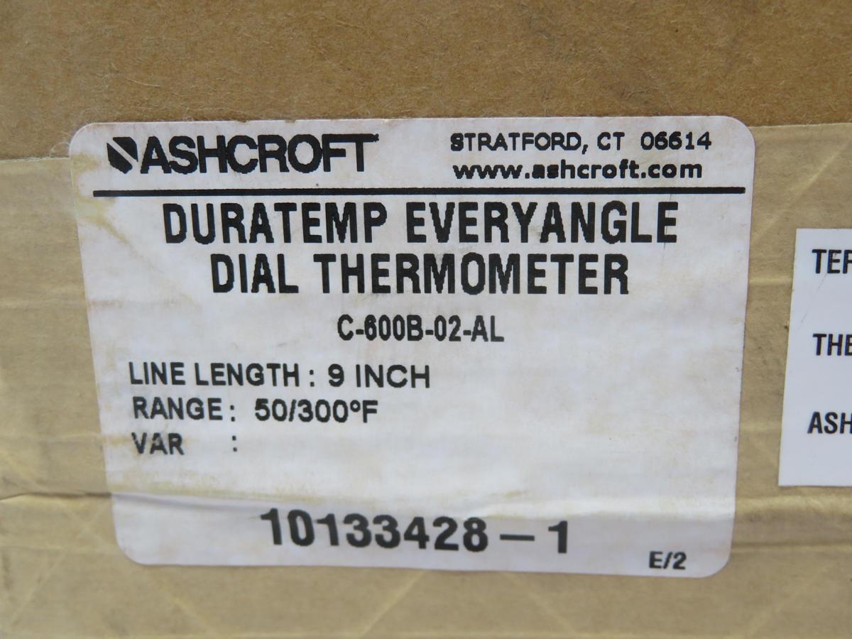 Ashcroft #C-600B-02-AL, thermometer, 9" stem, 50-300°F - Image 4