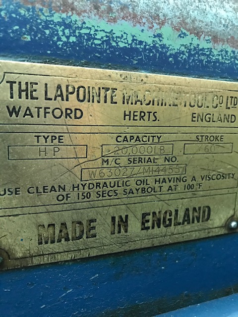 10 Ton x 60" stroke, LaPointe #HP-20, 0-35 FPM cut, 100 FPM return, tooling - Image 6