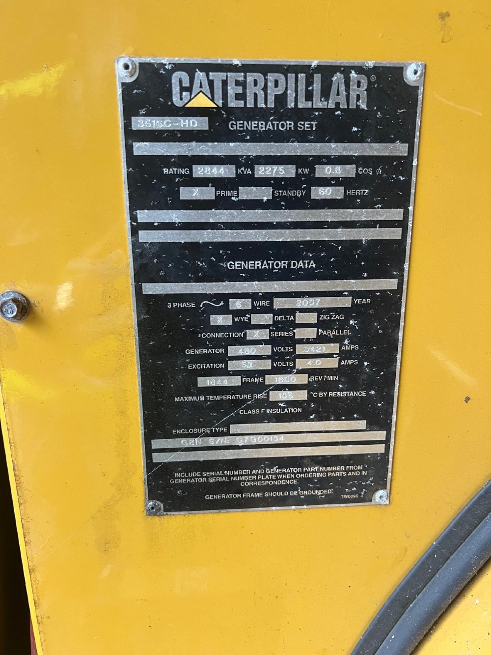 2275 KW Caterpillar #3516C-HD, diesel generator set, sound enclosure w/ 4,000 gallons fuel base tank, 480 - Image 2