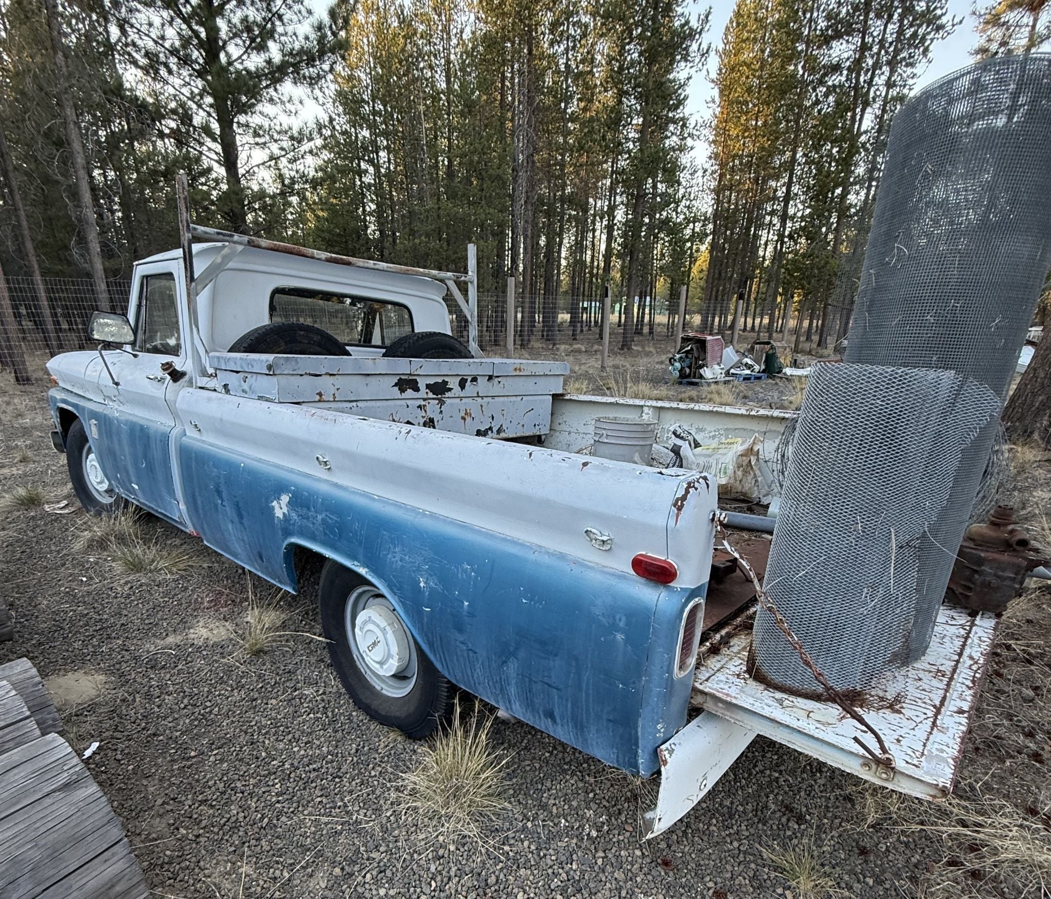 Chevrolet #C10, Fleetside Long Bed Pickup Truck, inline 6 engine, column shift, bench seat, front push bar - Image 3