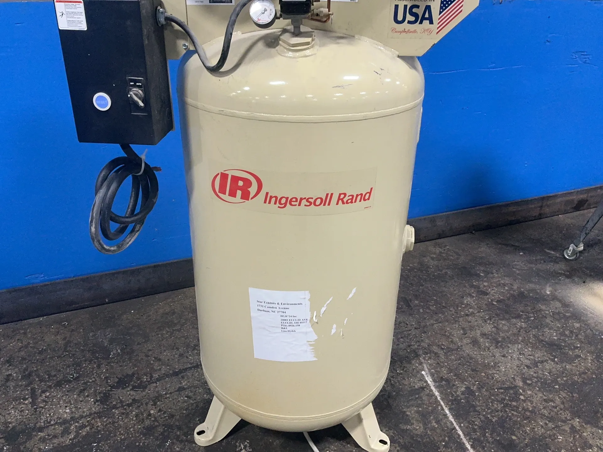 7.5 HP Ingersoll-Rand #2475N7.5-TSC, air compressor, 80 gallon tank, 175 psi, 3520 RPM, 32 A, 230 V., 1 phase - Image 2
