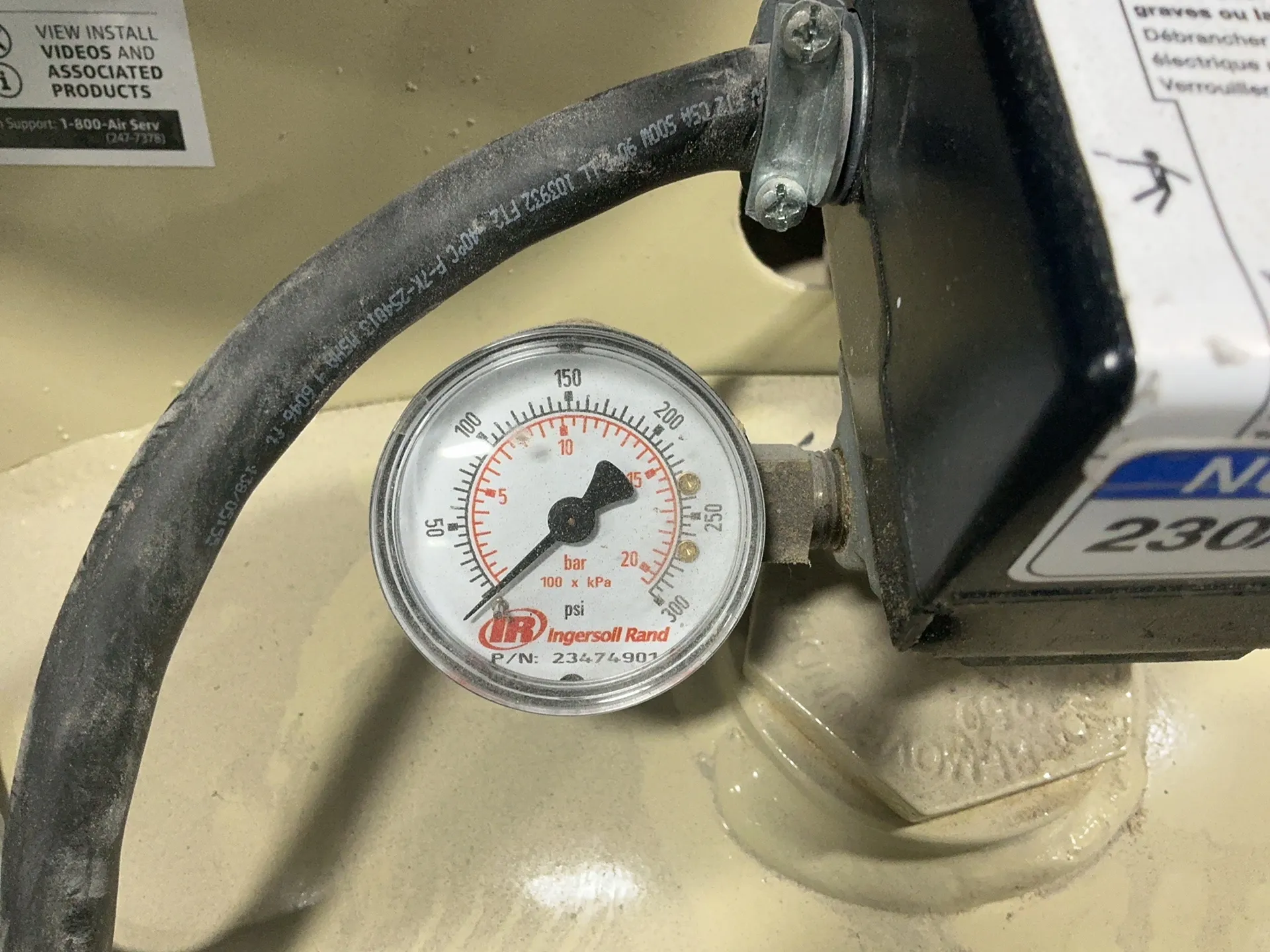 7.5 HP Ingersoll-Rand #2475N7.5-TSC, air compressor, 80 gallon tank, 175 psi, 3520 RPM, 32 A, 230 V., 1 phase - Image 5