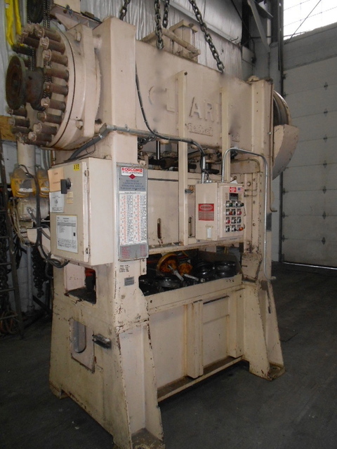 100 Ton, Clearing, straight side double crank press, 1-1/2" stroke, 10 HP, air clutch & brake, Farval - Image 1