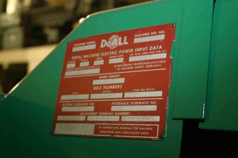 12" x 16" DoAll #C-80, horizontal band saw, 144" x 1" band, 60-350 FPM - Image 6