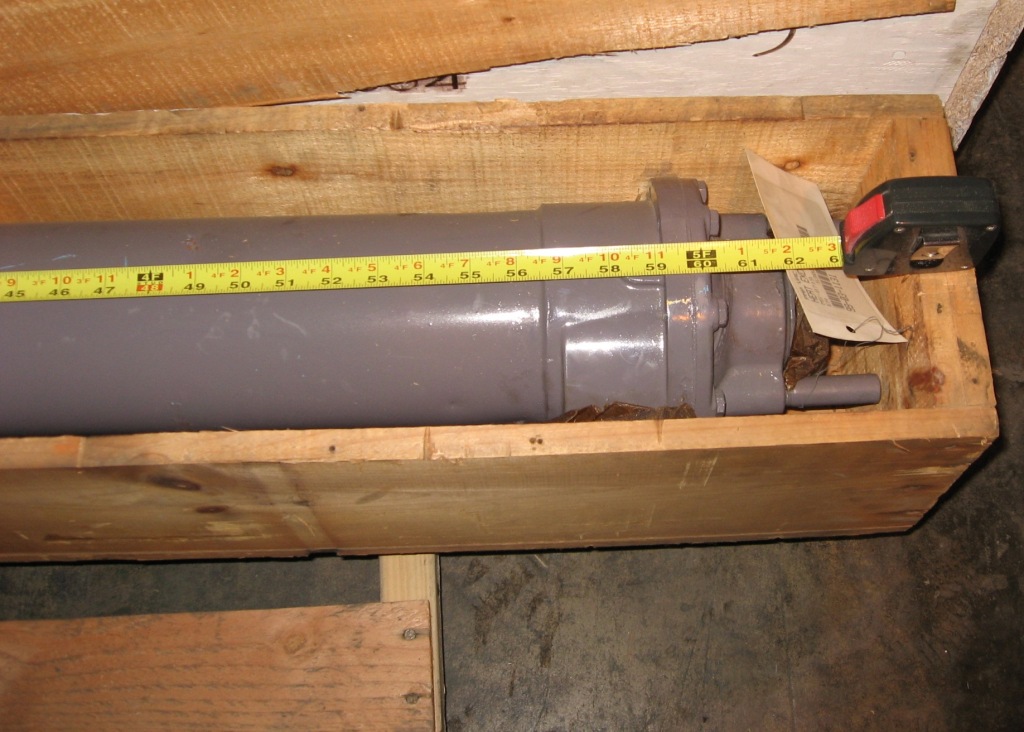 Nash MS-8719, tube & shell type heat exchanger, p/n 1-015-2-05-115-01; approx. 5" diameter, 70" LOA, - Image 2