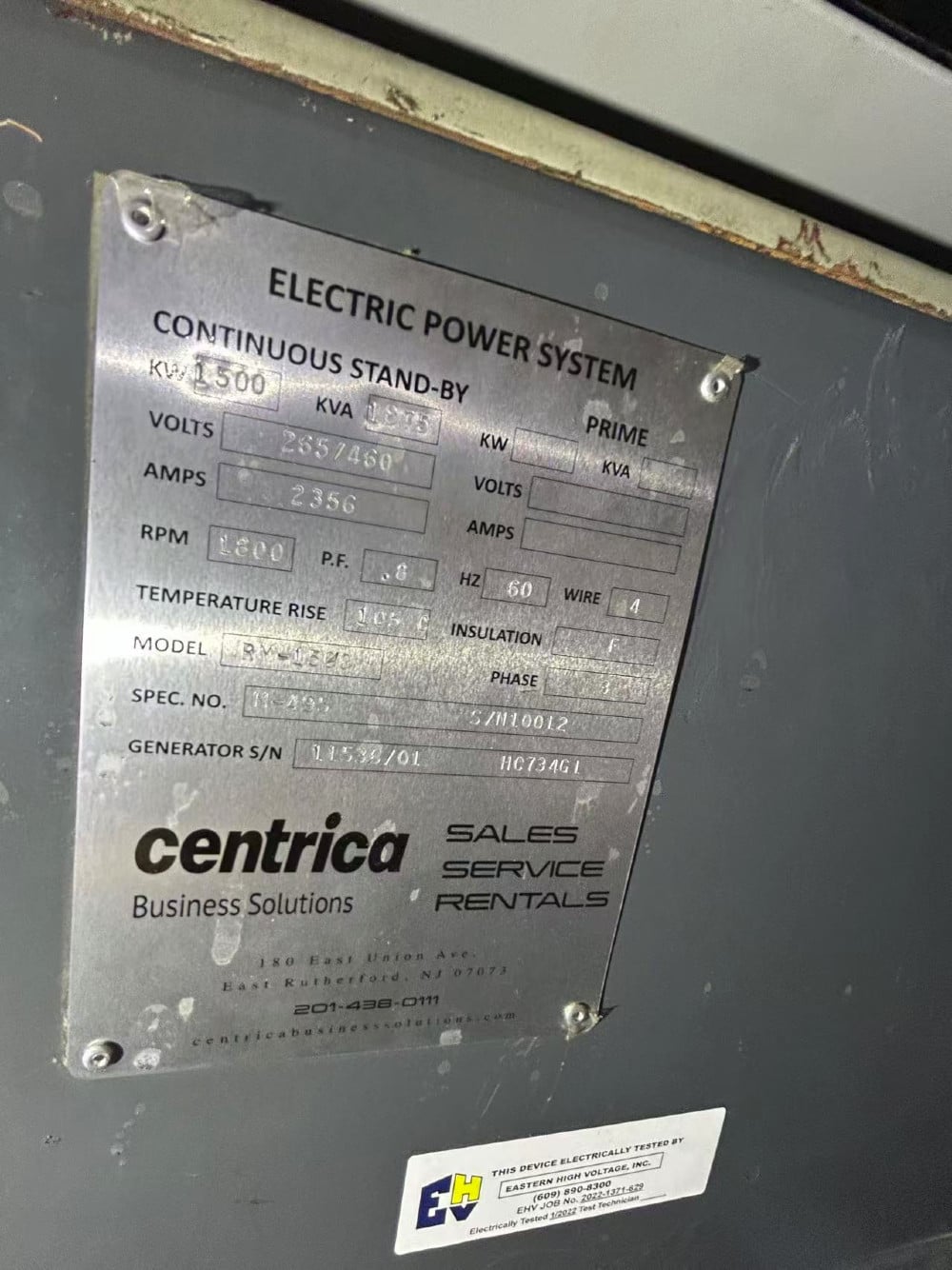 1500 KW Mitsubishi #S16R-PTA, diesel generator set, 1875 KVA, 460 Volts, 3 phase, 60 Hz, 2238 HP @ 1800 RPM - Image 7