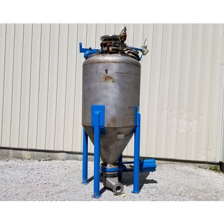 60 psi, Semco 50 cu.ft., 304S/S dense phase transporter pressure tank, dished head top, cone bottom, #12482 - Image 2