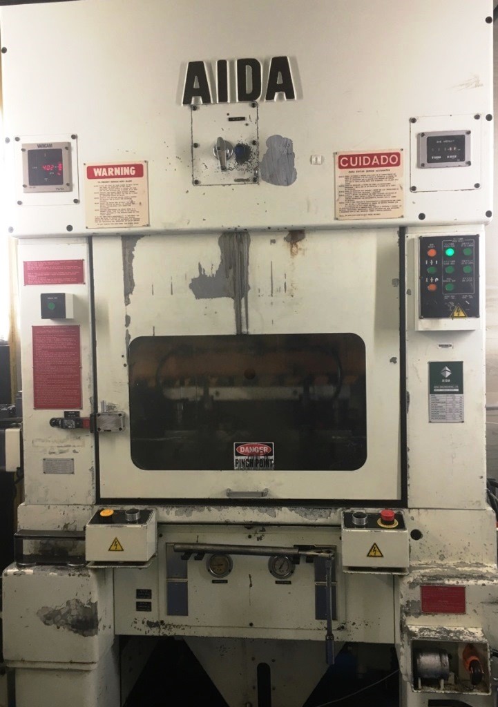 45 Ton, Aida #LINX-400L, straight side double crank press, 35mm stroke, 250mm Shut Height, air clutch & - Image 1