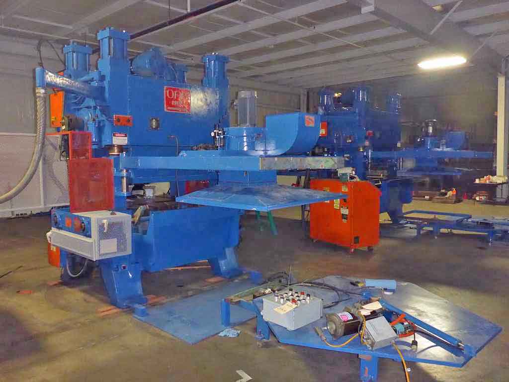 100 Ton, Oak #FP3-54-1422, fin press line, 1.5" stroke, 9"-12" Shut Height, 51" x48" die area, 1994 - Image 7