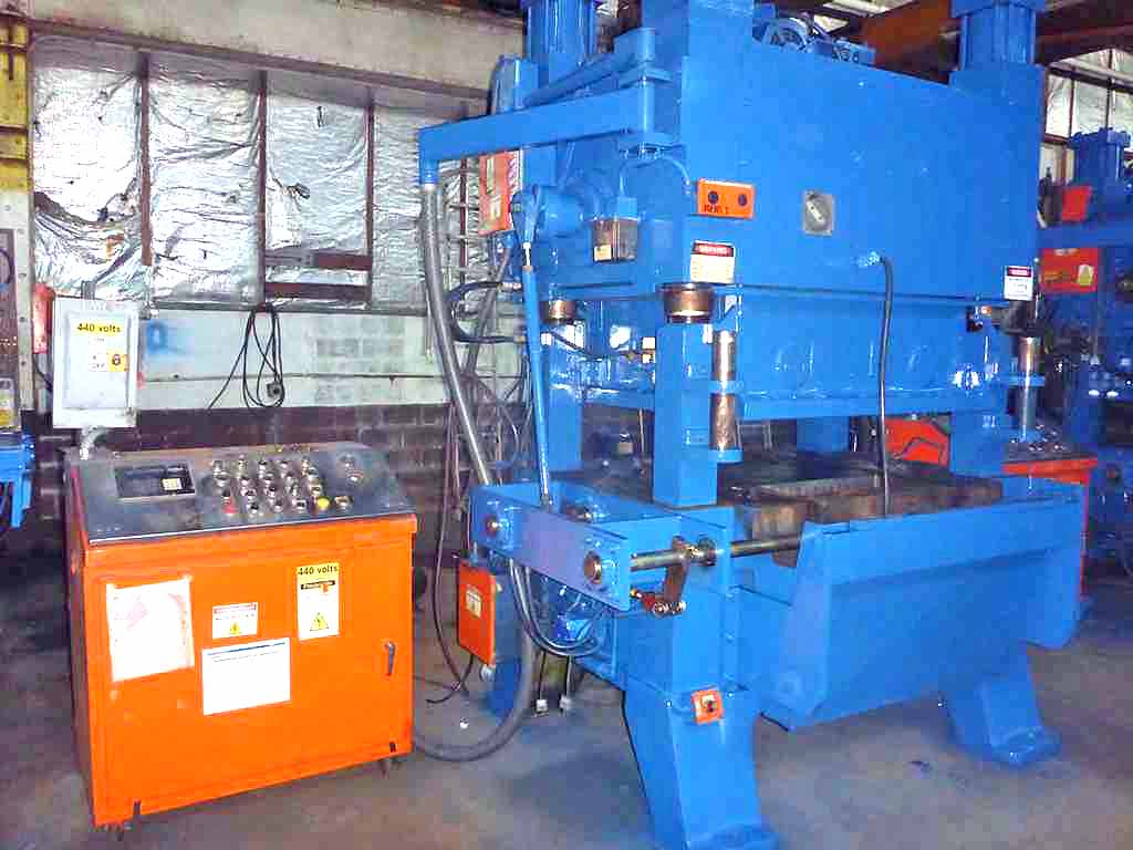 100 Ton, Oak #FP3-54-1422, fin press line, 1.5" stroke, 9"-12" Shut Height, 51" x48" die area, 1994 - Image 10