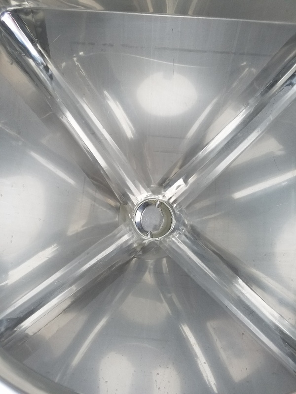 80 gallon Stainless Steel Sanitary tote tank, approx. 10 cu.ft., 30" x 30" x 12" straight side, 24" deep cone - Image 2