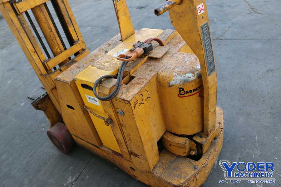 1000 lb. Barrett #TTG-10-TL, power walk behind forklift, 3' 6" L fork, #70814 - Image 5