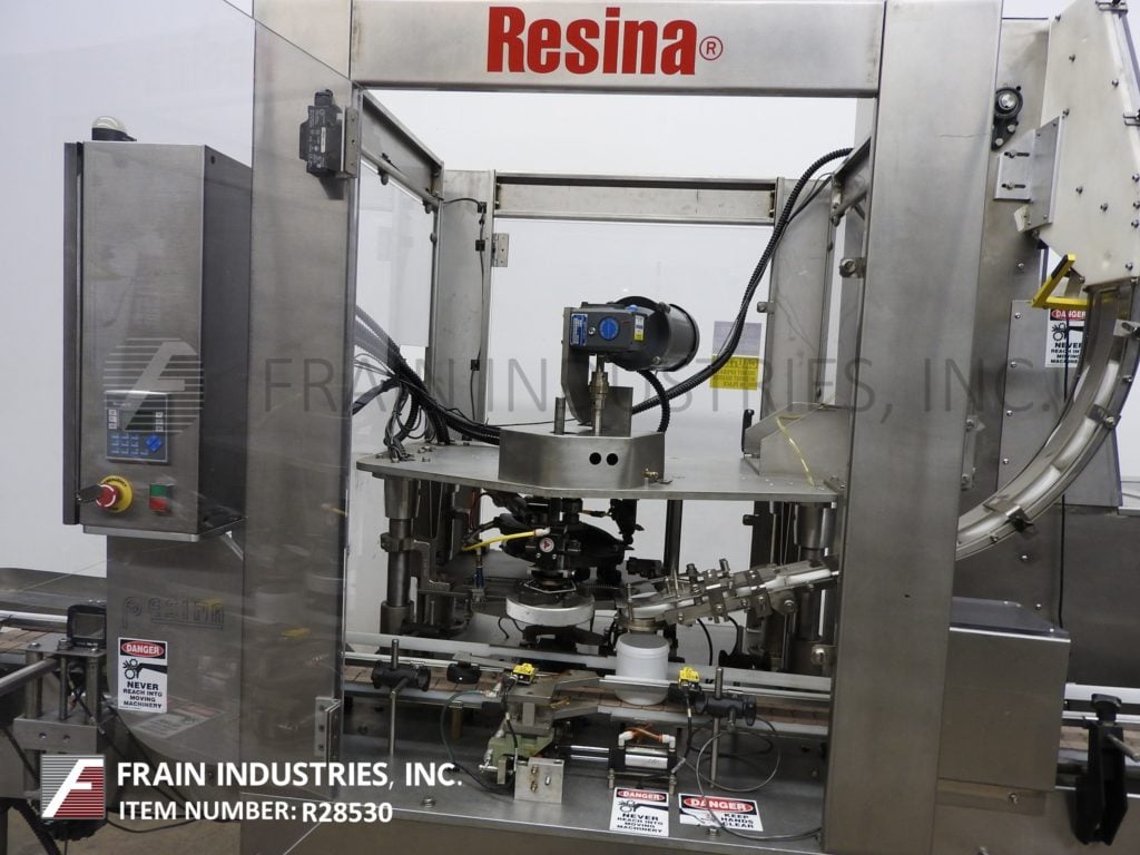 Resina #N51HES-12, single head, Stainless Steel, right to left, chuck capper with capacity elevator, rated - Image 2