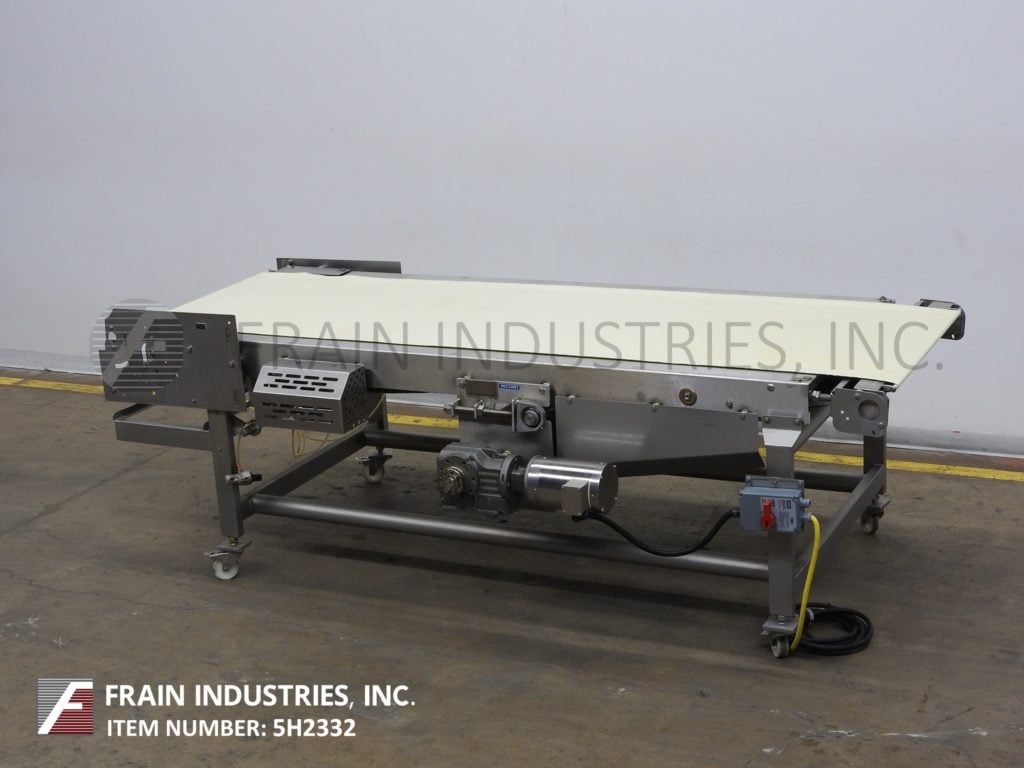 36" wide x 9.1' long, Stainless Steel belt conveyor, neoprene belt with pneumatic tensioning, 1 HP drive - Image 5