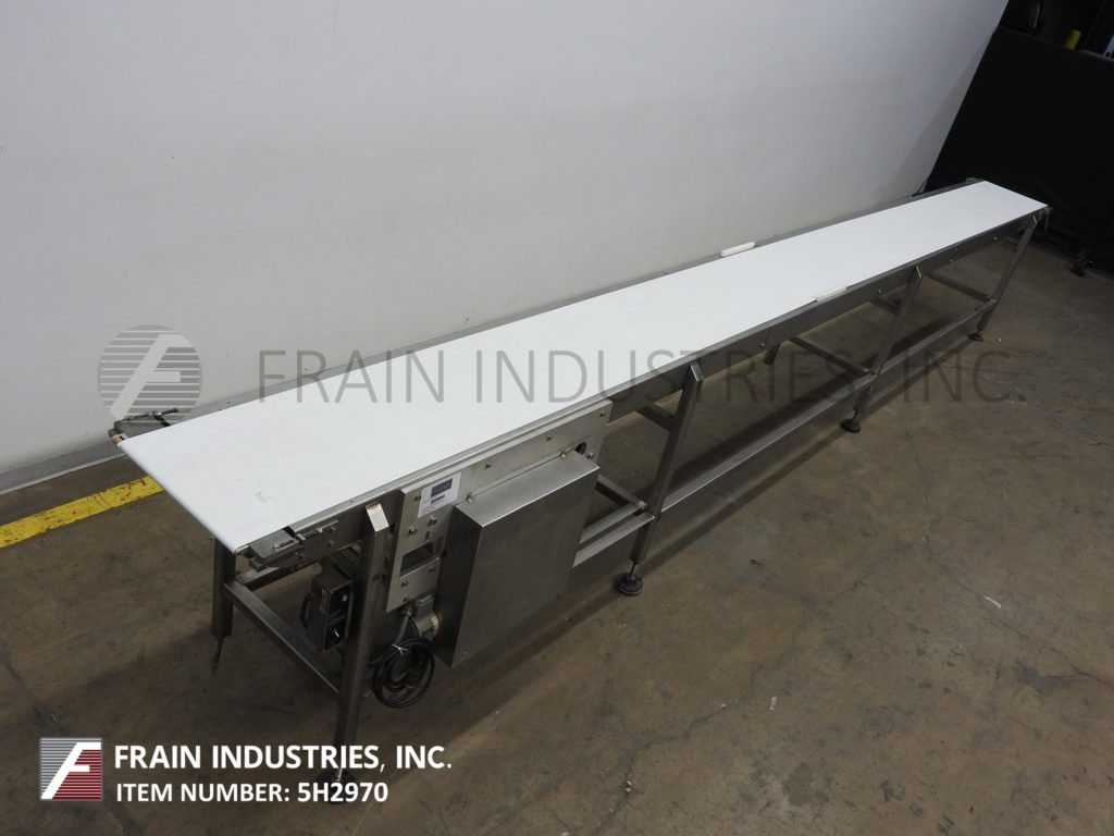 20" wide x 23.6' long, Stainless Steel conveyor belt, neoprene belt with bottom 1/2 HP drive - Image 2