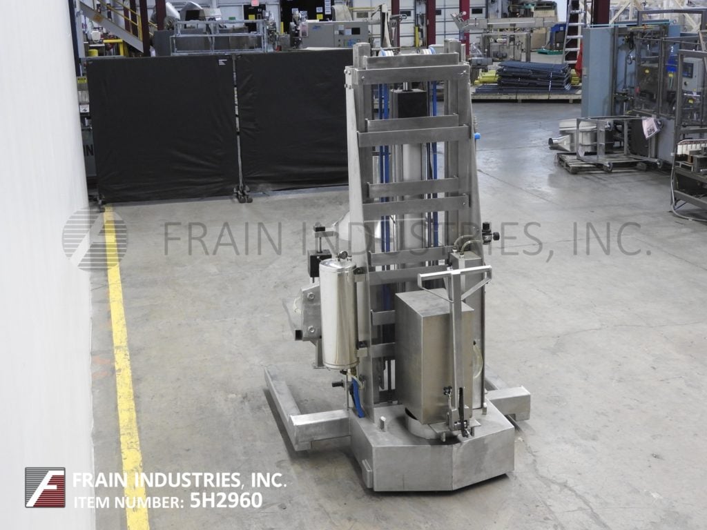 450 lb. Omega Design #OM100, pneumatic drum lift & dumper, Stainless Steel - Image 4