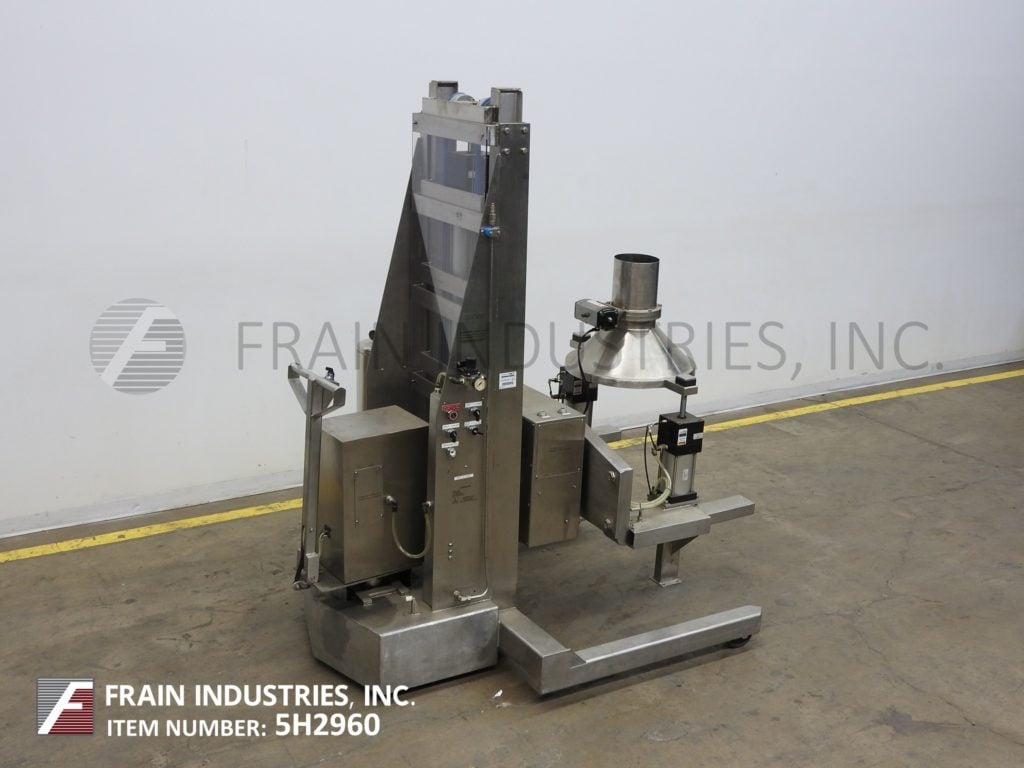 450 lb. Omega Design #OM100, pneumatic drum lift & dumper, Stainless Steel - Image 5