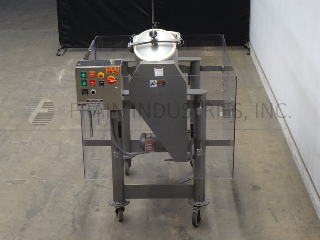 3 cu.ft. Patterson Cross Flow, 316S/S twin shell mixer, 1 HP drive, (2) 15" ID ports w/quick release pin - Image 4