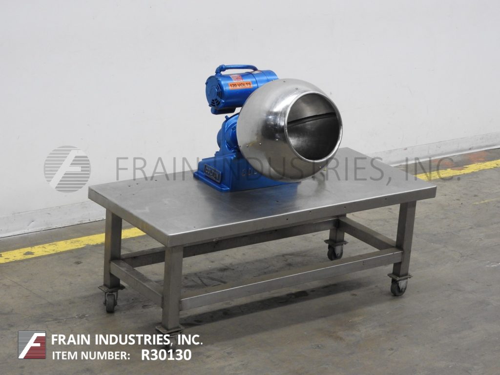 15" Colton, 15" diameter, sphere shaped, Stainless Steel contact parts, table top coating pan, 1/2 HP motor - Image 1