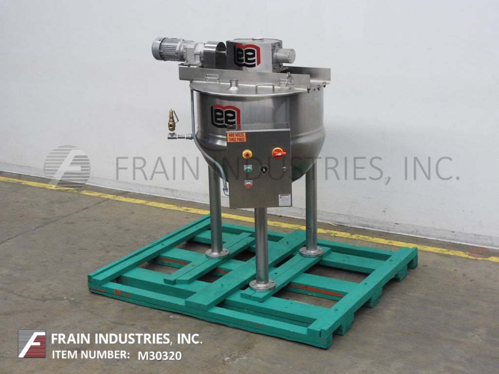 Lee #100-D9MS, 316 Stainless Steel jacketed kettle, 90 psi, 36" ID x 30" deep, flip up covers, dish bottom - Image 5