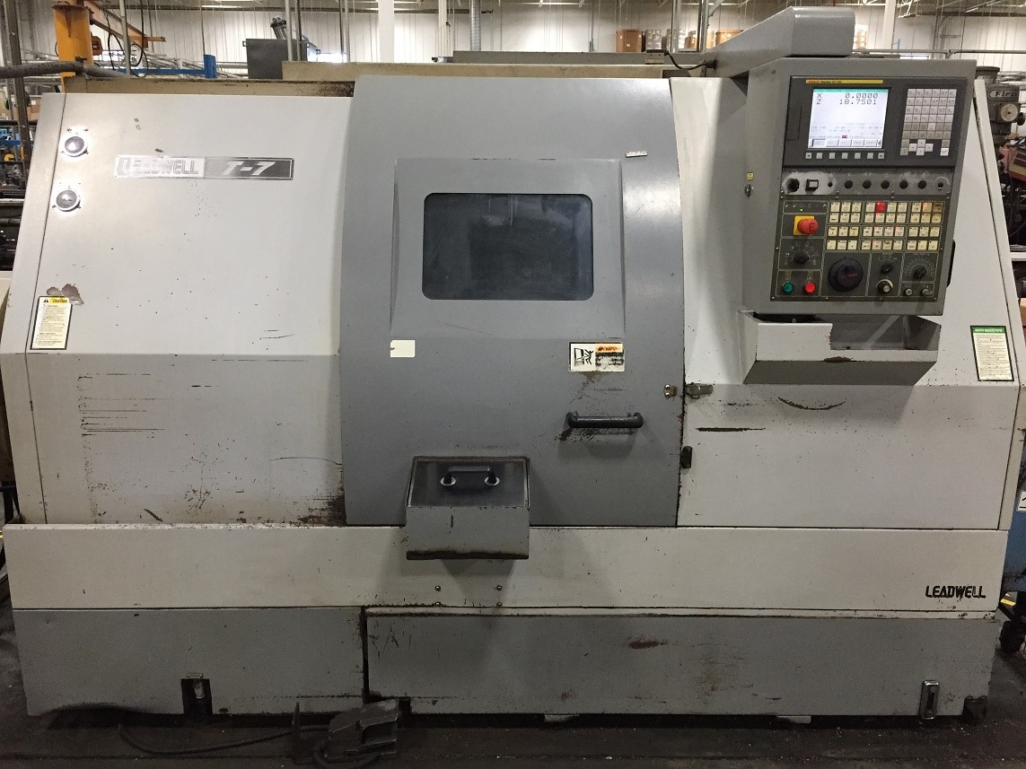 Leadwell #T7, 20.4" swing, 8" chuck, 2.5" bar, 2-Axis slant bed, Fanuc 0iT, tailstock, 2006, #15830J - Image 1