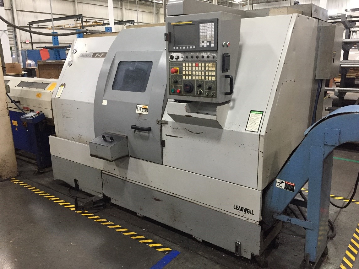 Leadwell #T7, 20.4" swing, 8" chuck, 2.5" bar, 2-Axis slant bed, Fanuc 0iT, tailstock, 2006, #15830J - Image 2