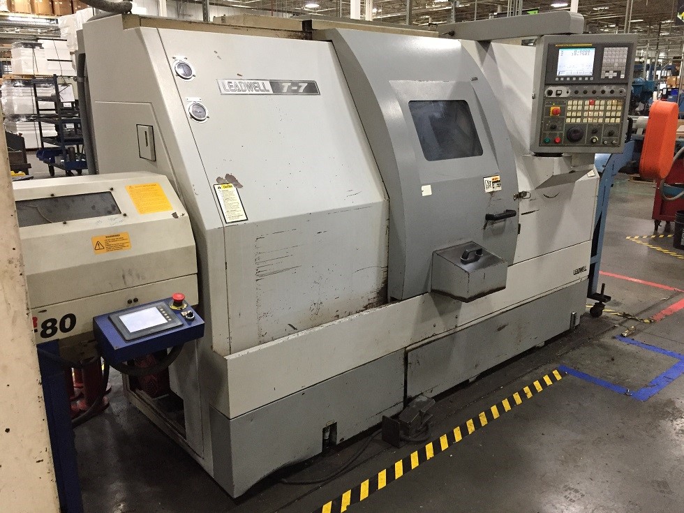 Leadwell #T7, 20.4" swing, 8" chuck, 2.5" bar, 2-Axis slant bed, Fanuc 0iT, tailstock, 2006, #15830J - Image 3