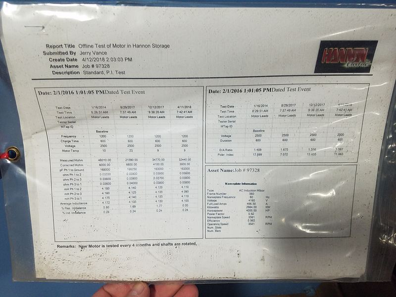 4000 HP 3600 RPM Hyundai, Frame 560, weather protected enclosure type 2 sleeve, new surplus, 4160 Volts (2 - Image 8