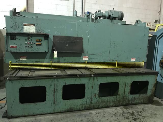 1/4" x 10' Allsteel, hydraulic shear, 40" front operated power back gauge w/readout, 6' squaring arm, 25 HP - Image 1