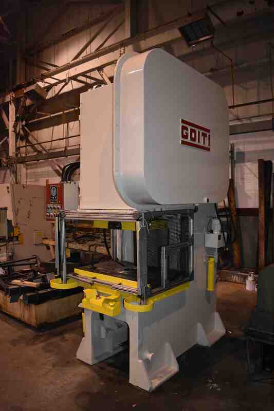 100 Ton, Goiti #CFR, 5.5" stroke, 11.2" Shut Height, 3.5" adj, 38" x 24.5" bed, T-slotted, gap frame press - Image 1