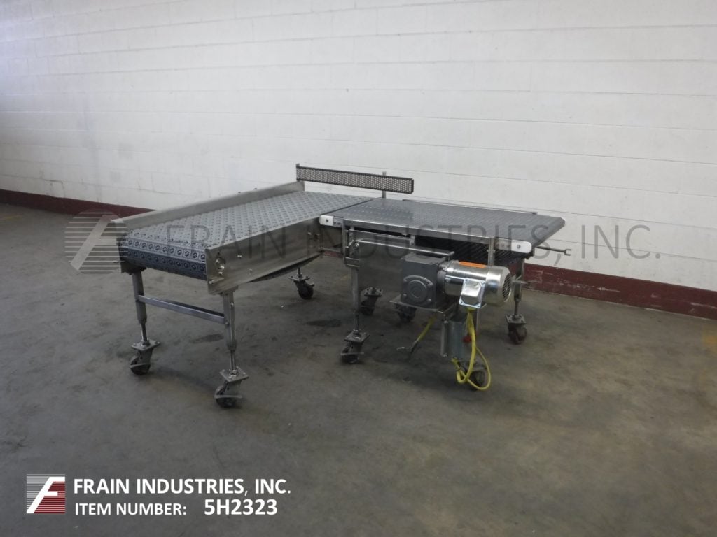 24" wide x 4.1' long, Intralox #ARB. activated roller belt conveyors, 28"-34" infeed/discharge, 1 HP drive - Image 1