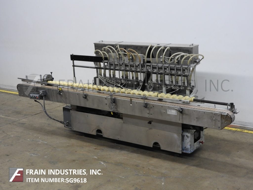 Cozzoli #LF1640, continuous motion, 16 head in-line piston filler, rated from 16-300 containers per minute - Image 1