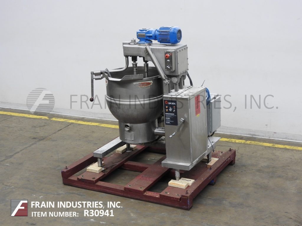 40 gallon Groen #DHT/1-40, Stainless Steel kettle, gas heated, 1/2 steam jacketed, 50 psi - Image 1