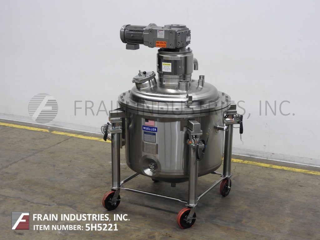 500 liter, Mueller, 316 Stainless Steel jacketed process tank, 100 psi, 36" ID x 36" deep with 28" straight - Image 5
