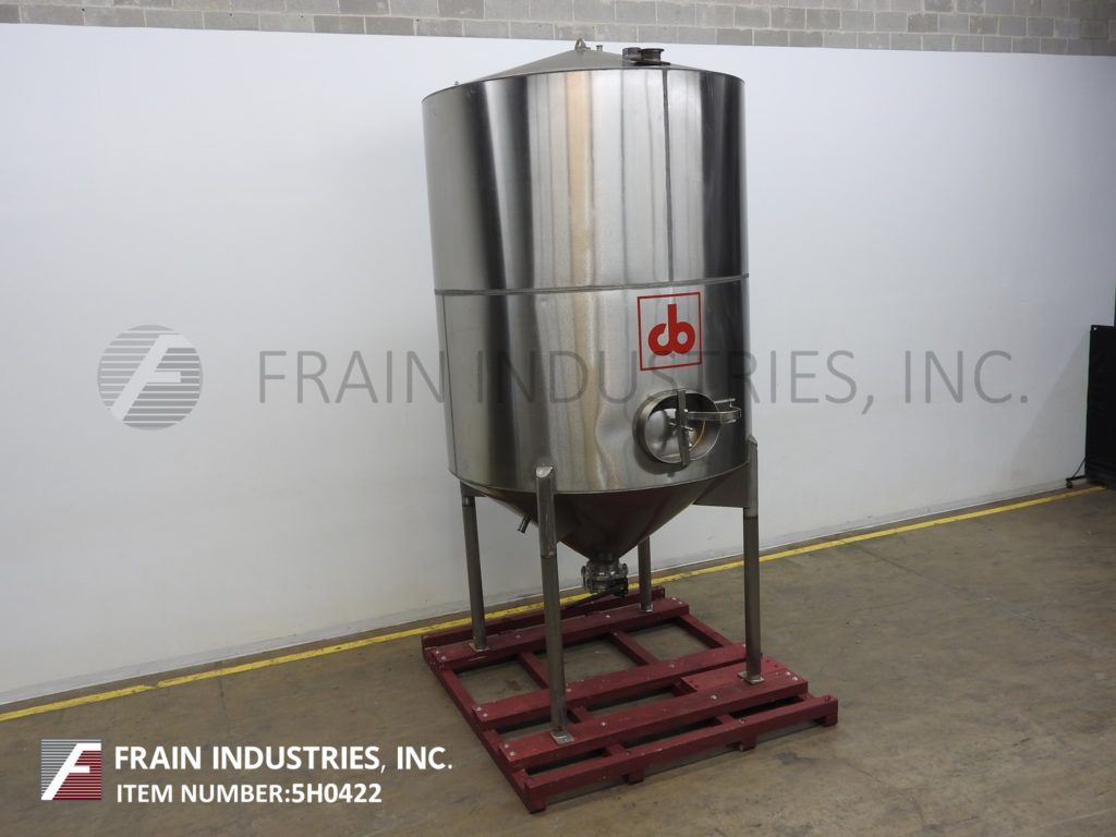 2200 gallon Cherry Burrell, 304 Stainless Steel, single wall tank, 80" diameter x 96" straight wall, dome - Image 1