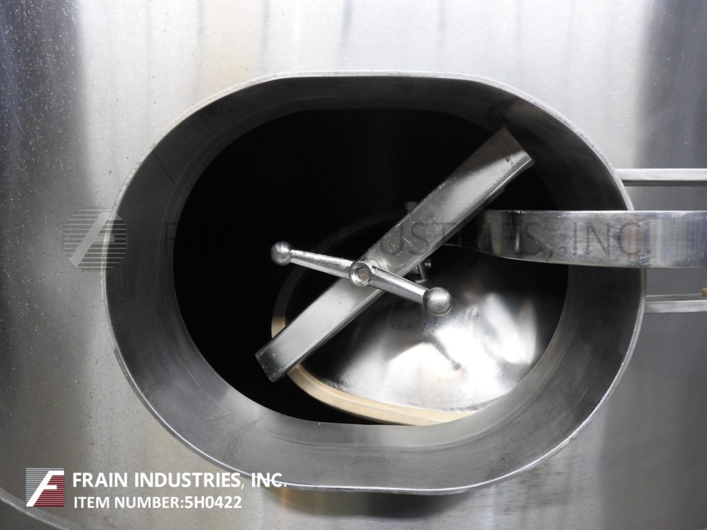 2200 gallon Cherry Burrell, 304 Stainless Steel, single wall tank, 80" diameter x 96" straight wall, dome - Image 2