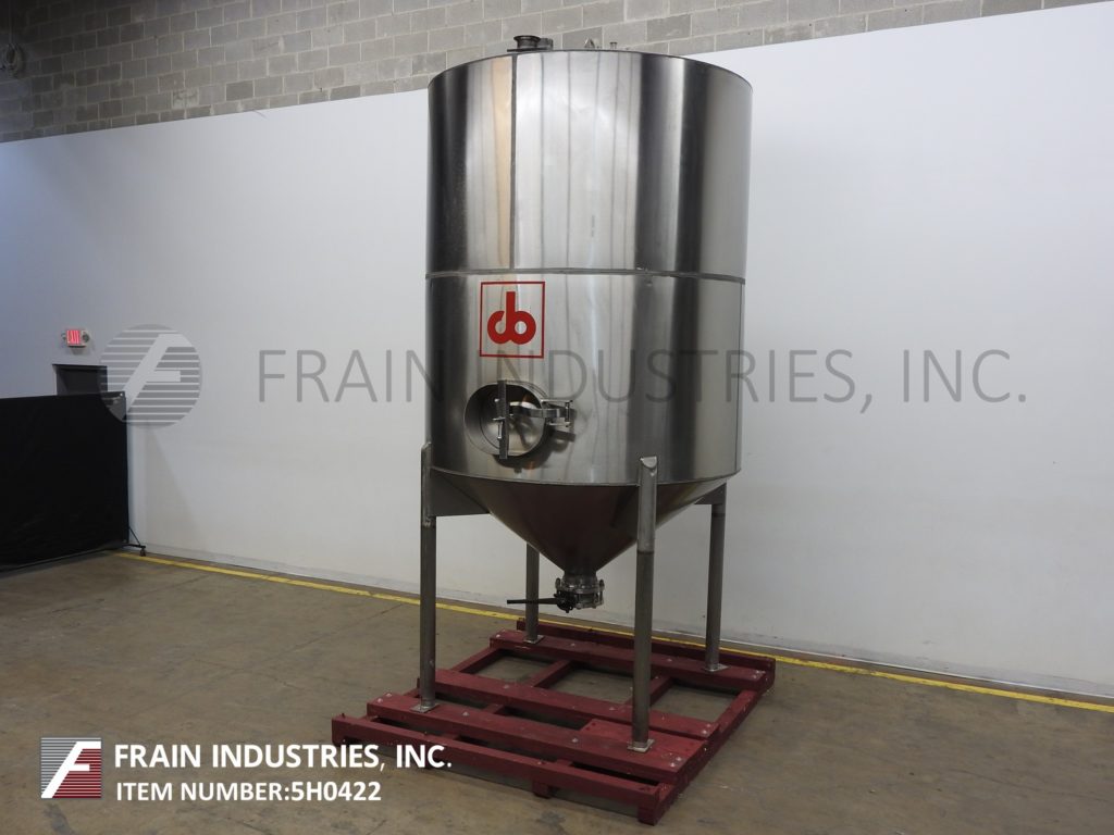 2200 gallon Cherry Burrell, 304 Stainless Steel, single wall tank, 80" diameter x 96" straight wall, dome - Image 5
