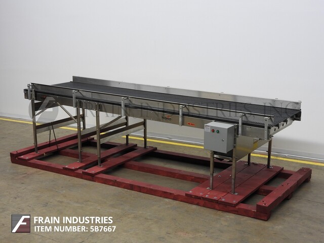 40" W x 177-1/2" L Shuttleworth, Stainless Steel accumulation table has 21mm standard pitch rollers - Image 1