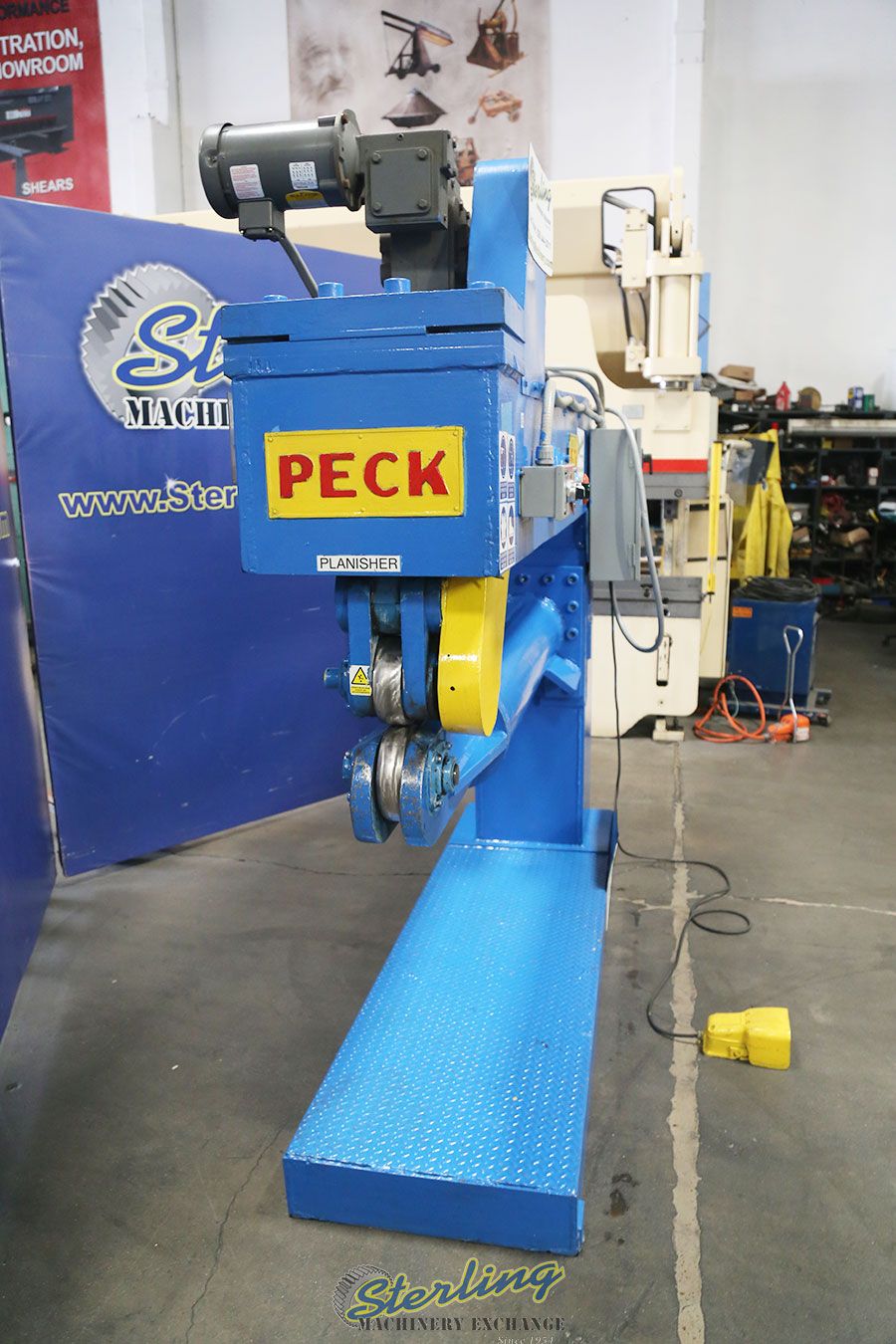 Peck, weld planisher, 60" capacity, 44.5" floor to roller, 38.5" top of base to roller, #A5463 - Image 4