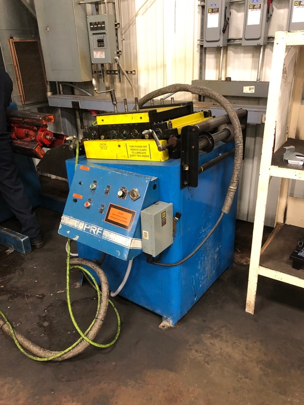 4000 lb. Press Room Equipment #PR-124000-RAD, 12" W x .092" thick, servo feed line, 7 roll, 1997, #10713 - Image 2