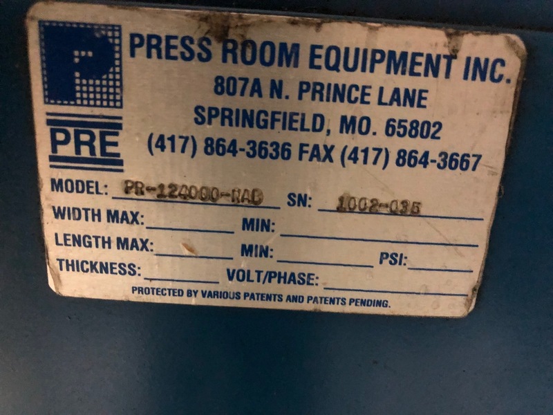 4000 lb. Press Room Equipment #PR-124000-RAD, 12" W x .092" thick, servo feed line, 7 roll, 1997, #10713 - Image 6