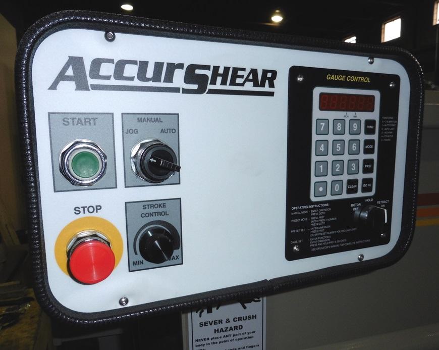 .25" x 10' Accurshear #625010, hydraulic shear, 16 hold downs, 10' squaring arm, new, #3202 - Image 4
