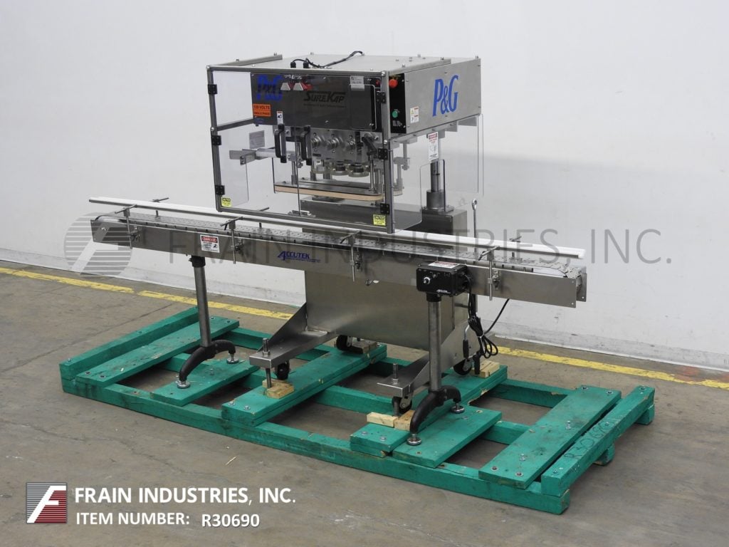 SureKap #SK600, semi-automatic, inline, Stainless Steel, 3 station, 6 spindle capacity tightening & - Image 1