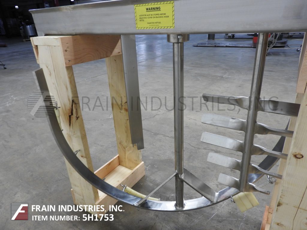 350 gallon Hamilton, double motion, bridge mounted kettle agitation, 3 HP scrape agitator, 2 HP christmas - Image 2
